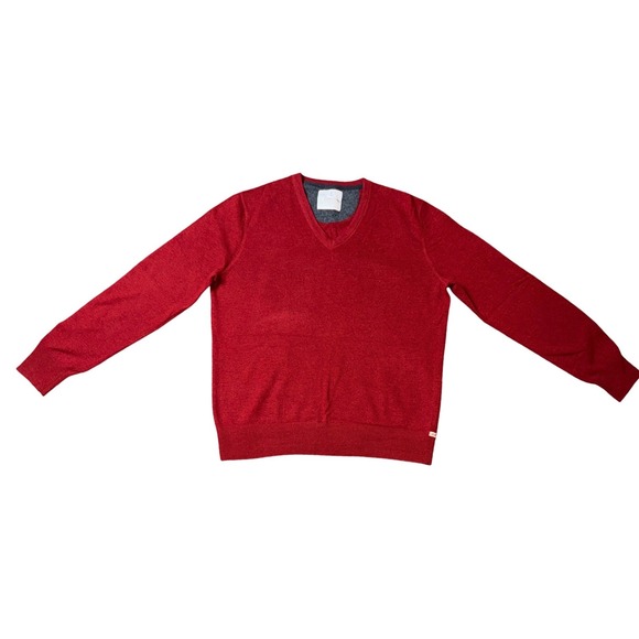 Banana Republic Heritage Red Wool V Neck Long Sleeve Sweater Men's Size L